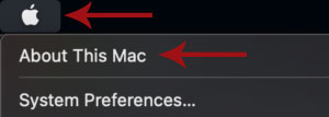 About This Mac menu