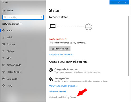 Network & Internet settings